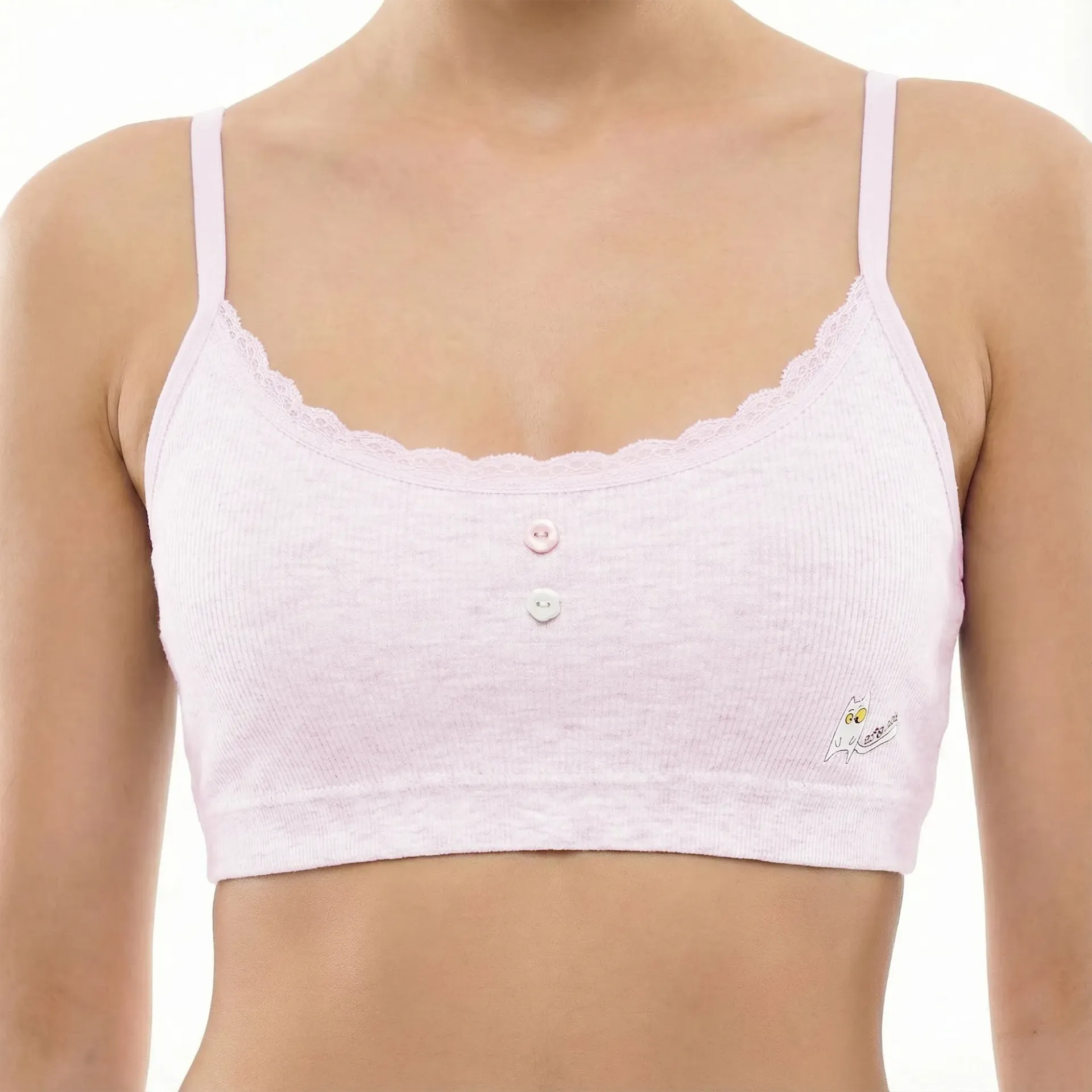 Lacey – Ribbed Knit BD (S, Candy Pink)