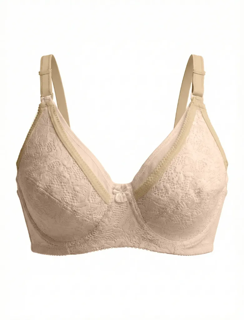 Luvéra – Premium Underwired Nonpadded Lace Bra (34A, Skin)