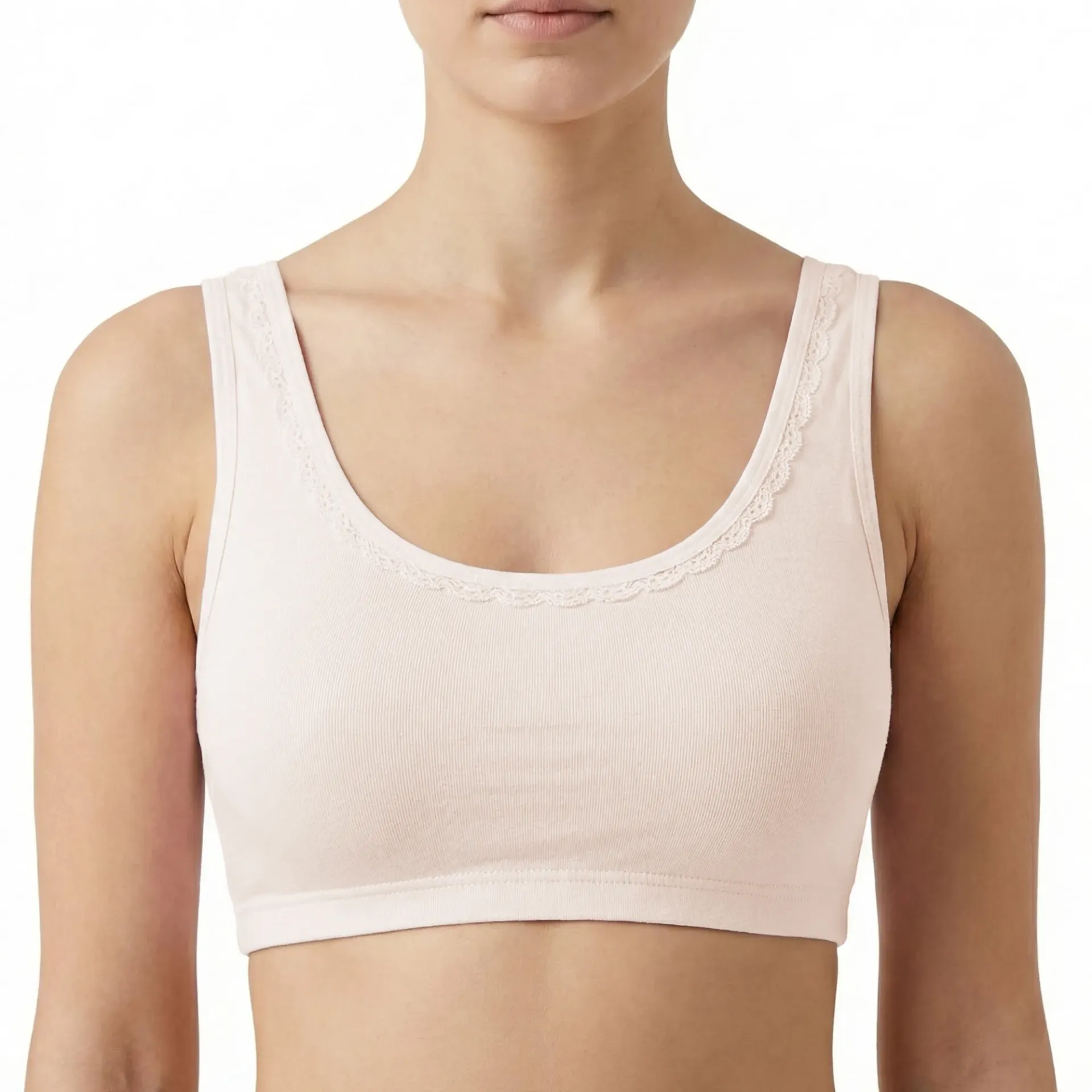 Comvée – Everyday Cotton Knit BD with Hook Closure (S, Baby Pink)